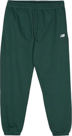 New Balance embroidered-logo jersey track pants - men - Cotton/Recycled Polyester - S - Green