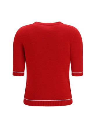 Fabiana Filippi Womens Brushed Platinum Sweater Rosso-Azzurro Top Rosso/azzurro