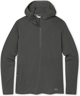 Stio | Womens Trax Power Grid Half Zip Hoodie, Size Extra Small in Raven