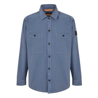 HUGO BOSS Heren Locky Oversized Overshirt (Blauw)
