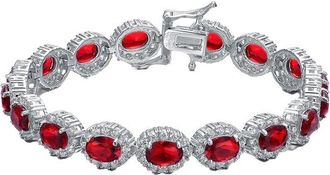 Genevive Silver Cz Tennis Bracelet