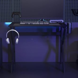 vidaXL Vidaxl - Escritorio Gaming Con Patas En Forma De K Negro 90x60x75 Cm