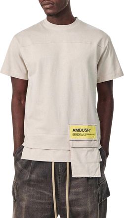 AMBUSH T-shirt voor heren met heupzak (Neutraal)