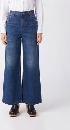 Chlo&eacute; Jeans flare a vita alta in denim di cotone con design a cinque tasche