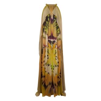 Alberta Ferretti Elegant Long Dress with Colorful Details - female - Alberta Ferretti - Maxi Dresses - Multicolor - XL - Dresses