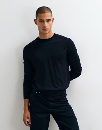 Mango maglione in lana al 100% navy-blu navy