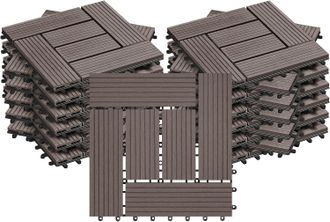 Woltu Woltu 22x Suelo Exterior Entrelazado Wpc Para Balc&oacute;n, Jard&iacute;n O Terraza, Caf&eacute;