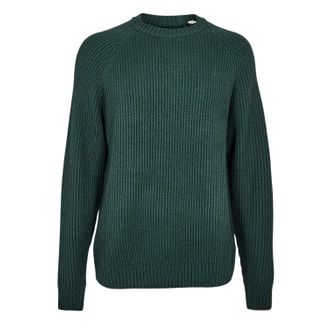 Jack Wills Heren trui met geribbelde ronde hals (Evergreen)