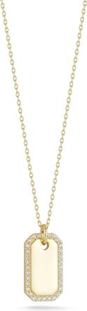 Glaze Jewelry Sterling Silver Pave Tag Necklace