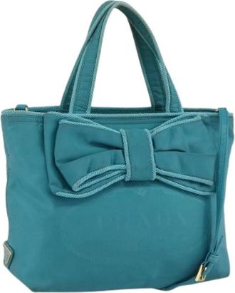 Prada Pre-owned Nylon Handtas - Dames - Vintage Handtas - Blauw - ONE Size - Nylon - Vintage