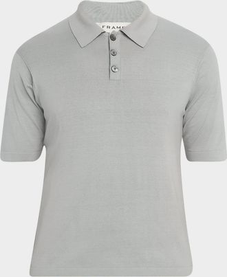 Frame Denim Mens Cotton Silk Polo Sweater
