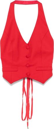 Nissa Top con scollo allamericana - Rosso