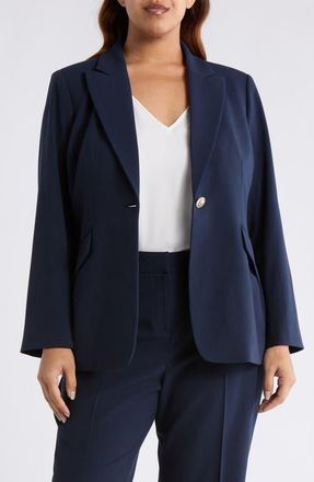 Tahari by ASL One-Button Jacket in New Navy at Nordstrom, Size 24 W