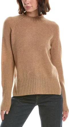 Fort&eacute; Cashmere Basic Trim Low Funnel 100% Cashmere Pullover