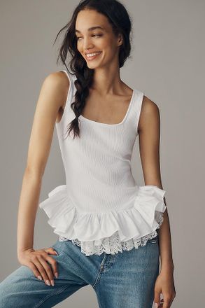 Esth&eacute; Ruffled Peplum Tank Top