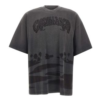 Casablanca Camiseta Oversized Lavada Shadow Sands - Tops - Hombre - Gris - S