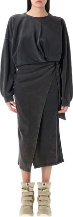 Isabel Marant Sandrine Draped Sweatshirt Dress