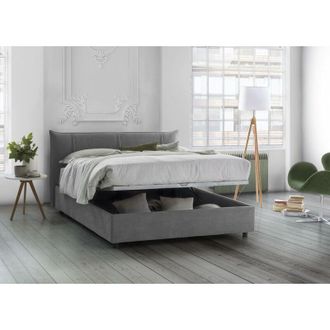 Dmora Dmora - Cama Matrimonial Dfecci, Cama Contenedor Con Tapizado De Tela Y Cabecero, 100% Made In Italy, Apertura Frontal, Adecuado Para Colch&oacute;n 160x190 