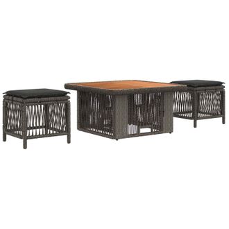 vidaXL Conjunto De Comedor De Jard&iacute;n 3 Pcs Gris Y Gris Oscuro Vidaxl