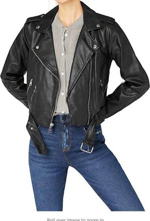 Levi's Faux Leather Belted Asymmetrical Motorcycle Jacket In Black