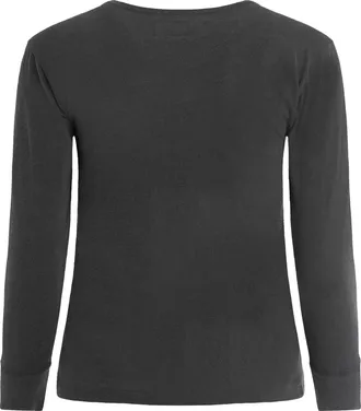 The Great. Womens Black Long Sleeve T-Shirt Cotton Top