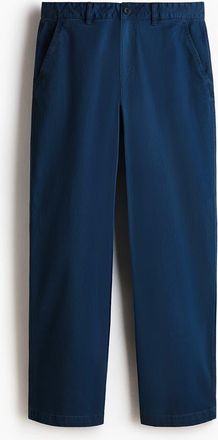 H&M Relaxed Fit Cotton Chinos in Dark Blue at Nordstrom, Size 29