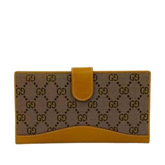 Gucci Pre-owned Wallets, female, Brown, Size: ONE SIZE Pre-owned Canvas Wallet