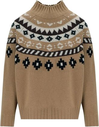 Max Mara Hardy Turtleneck Trui - Dames - Coltruien - Bruin - L - Wol - Truien & Vesten