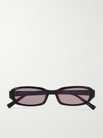 Saint Laurent Eyewear Occhiali Da Sole In Acetato Con Montatura Ovale Erin - Nero
