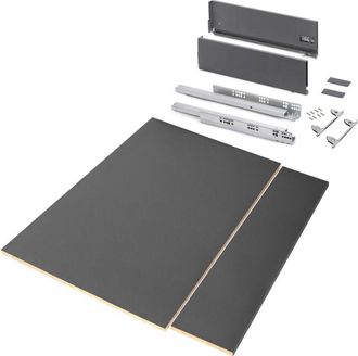 Emuca Kit De Caj&oacute;n Para Cocina O Ba&ntilde;o Vertex De Altura 178mm Con Regulaci&oacute;n 3d, Tableros Incluidos, M&oacute;dulo 900mm, Pintado Blanco - Emuca