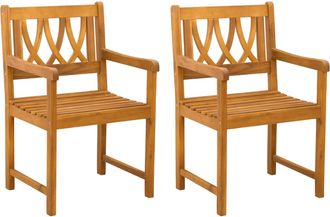 vidaXL Sillas De Jard&iacute;n 2 Uds. Natural Madera De Acacia S&oacute;lida Vidaxl