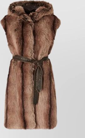 Pinko hooded faux fur vest