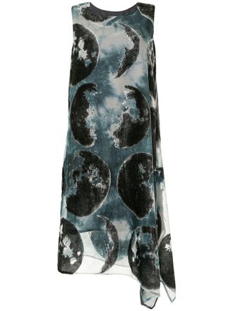 Yohji Yamamoto Vestito midi smanicato - Blu
