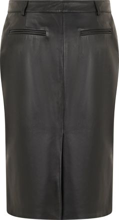 Giuseppe Di Morabito Womens Leather Midi Skirt Black Calfskin