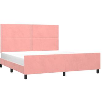 vidaXL Vidaxl - Estructura De Cama Sin Colch&oacute;n Terciopelo Rosa 160x200 Cm