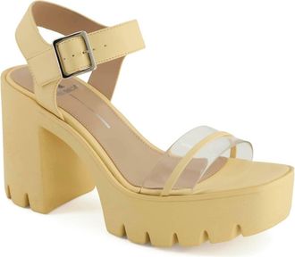 Andrea Womens Block Heel Sandal In Yellow