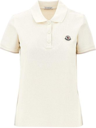 Moncler Piquet polo shirt with logo patch Woman S