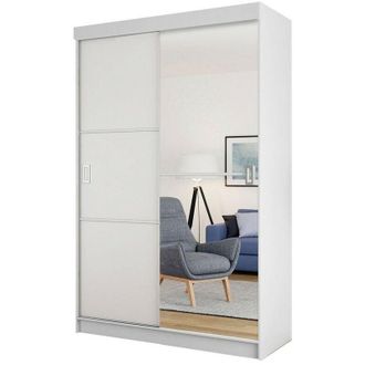 Mirjan24 Mobilier1 - Armario Dover 111, Blanco + Grafito, 205x138x60cm, Puertas De Armario: Correderas, N&uacute;mero De Estantes: 0, Led