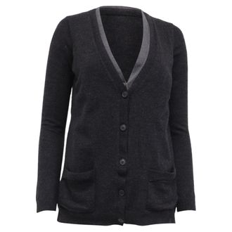 Theory V-neck Cardigan in Grey Wool