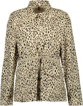 Moncler Luipaardprint Windjack voor Lente-Zomer 2025 - Dames - Overhemden - Beige - M - Overhemden