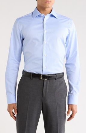 Jack Victor Dream Light Blue Cotton Stretch Twill Dress Shirt at Nordstrom, Size 15.5