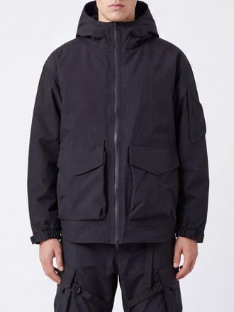 Yohji Yamamoto Hooded High-Neck Windbreaker Jacket in Recycled Polyester