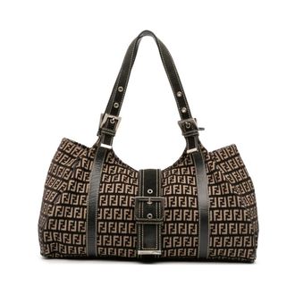 Fendi Pre-owned Tote Bags, female, Brown, Size: ONE SIZE Pre-owned Patterned Handbag