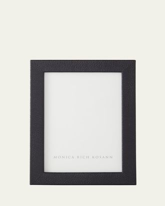 Monica Rich Kosann Black Pebbled Leather Frame, 5 x 7