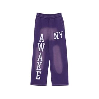 Awake NY Sweatpants, male, Purple, Size: S Pigment Dyed Embroidered Sweatpant