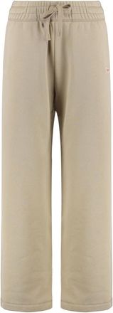 Maison Kitsun&eacute; Wijde broek - Dames - Wijde Broeken - Beige - XS - Katoen - Broeken