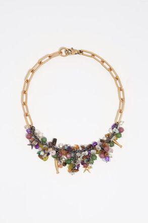 Bimba & Lola Stone Detail Adjustable Necklace in Dark Green at Nordstrom