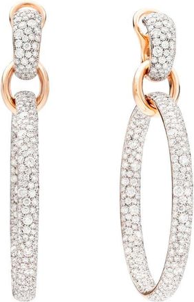 POMELLATO Iconica Diamond Hoop Earrings in Rose Gold at Nordstrom