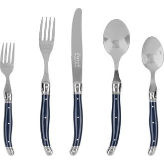French Home 20-Piece Laguiole Connoisseur Flatware Set in Navy Blue at Nordstrom Rack