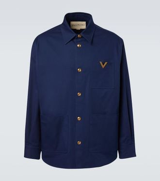 Valentino Camicia VGold in gabardine di cotone